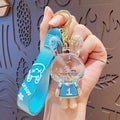 Cartoon Liquid Quicksand Keychain Acrylic Oil Infused Bag Pendant Flowing Glitter PVC Strap Key Ring