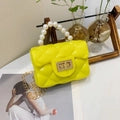 Mini Quilted Jelly Handbag with Faux Pearl Handle & Gold-Plated Shoulder Chain