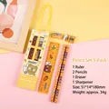 4 Piece Kawaii Cartoon Pencil Set