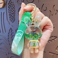 Cartoon Liquid Quicksand Keychain Acrylic Oil Infused Bag Pendant Flowing Glitter PVC Strap Key Ring