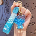 Cartoon Liquid Quicksand Keychain Acrylic Oil Infused Bag Pendant Flowing Glitter PVC Strap Key Ring