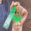Cartoon Liquid Quicksand Keychain Acrylic Oil Infused Bag Pendant Flowing Glitter PVC Strap Key Ring