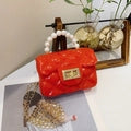 Mini Quilted Jelly Handbag with Faux Pearl Handle & Gold-Plated Shoulder Chain