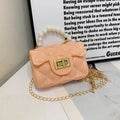 Mini Quilted Jelly Handbag with Faux Pearl Handle & Gold-Plated Shoulder Chain